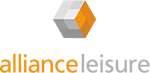 Alliance Leisure Logo with orange and white 3d cube